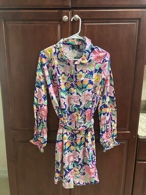 Fate Multicolor Floral Shirt Dress with Belt